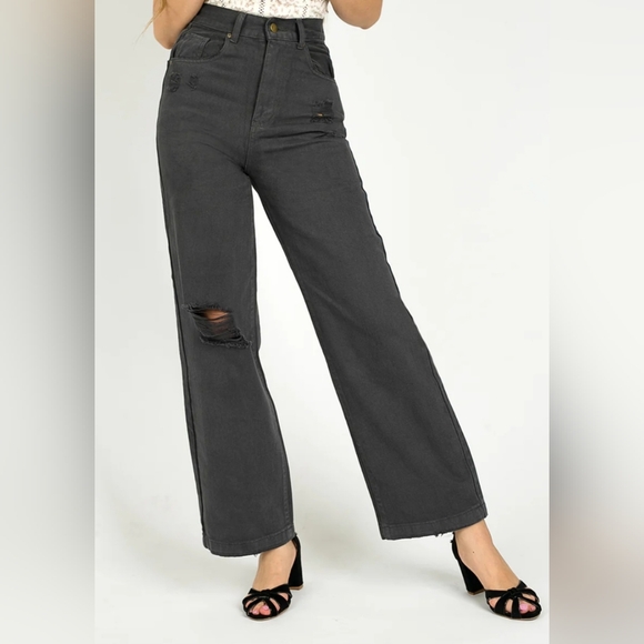 Joyfolie High Rise Wide Leg Jeans - Picture 2 of 2